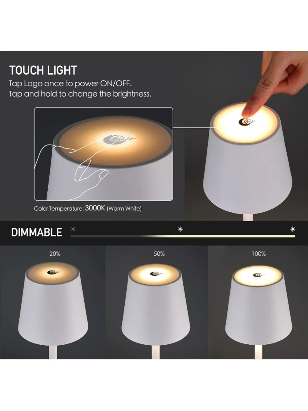 O’Bright Sandy Cordless LED Floor Lamp Rechargeable Outdoor Indoor
